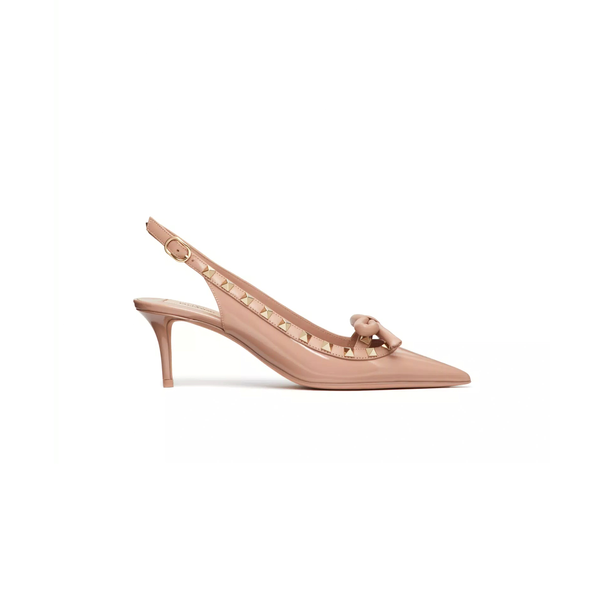 VALENTINO ROCKSTUD BOW SLINGBACK PATENT LEATHER PUMP 60MM 5W2S0IB8TZE_GF9